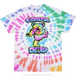 Grateful Dead Carnival Bear Tie-Dye ~ Officially Licensed ~ Liquid Blue ~ New!
